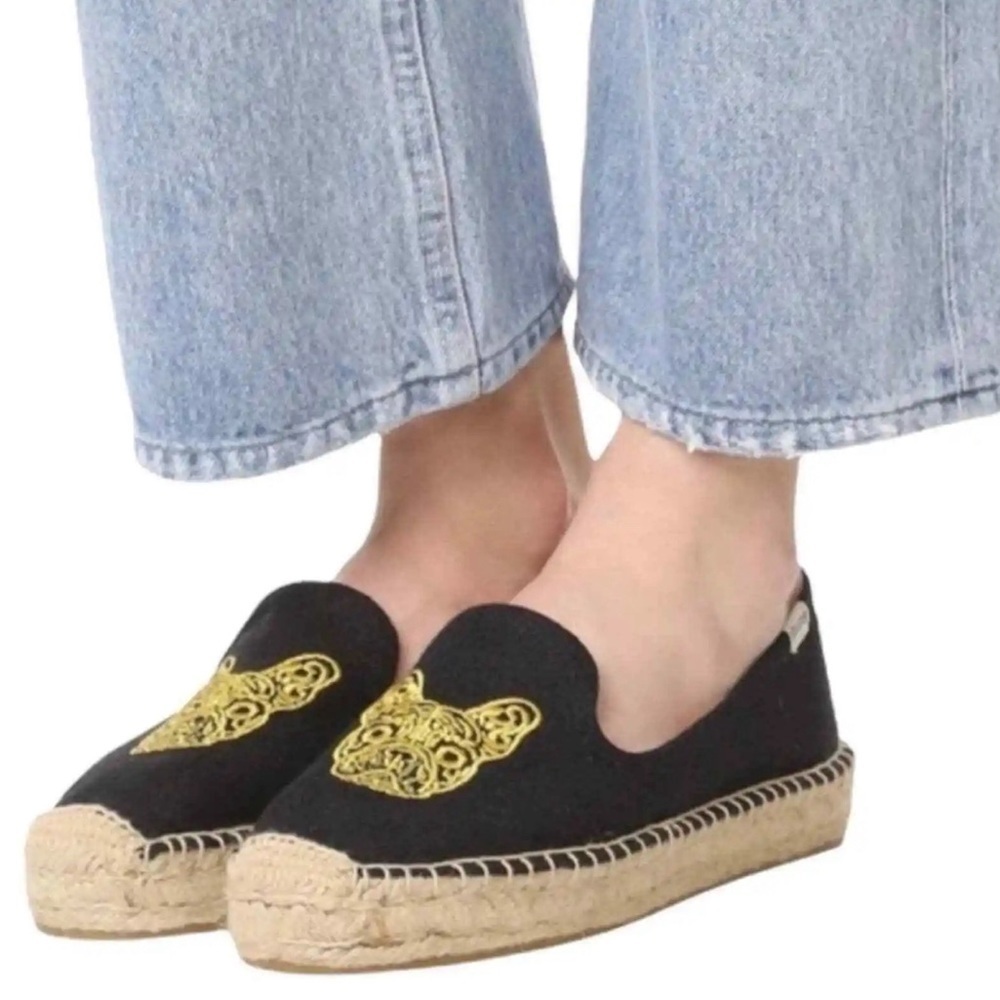 Soludos shoes | French Bulldog black espadrilles size 7